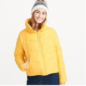 Abercrombie Yellow Ultra Mini Puffer - Size Large